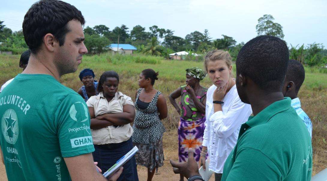 An intern and a Projects Abroad staff member discuss business loans during our Micro-finance placement in Ghana An intern gains micro-finance work experience in Ghana speaking to local staff and entrepreneurs